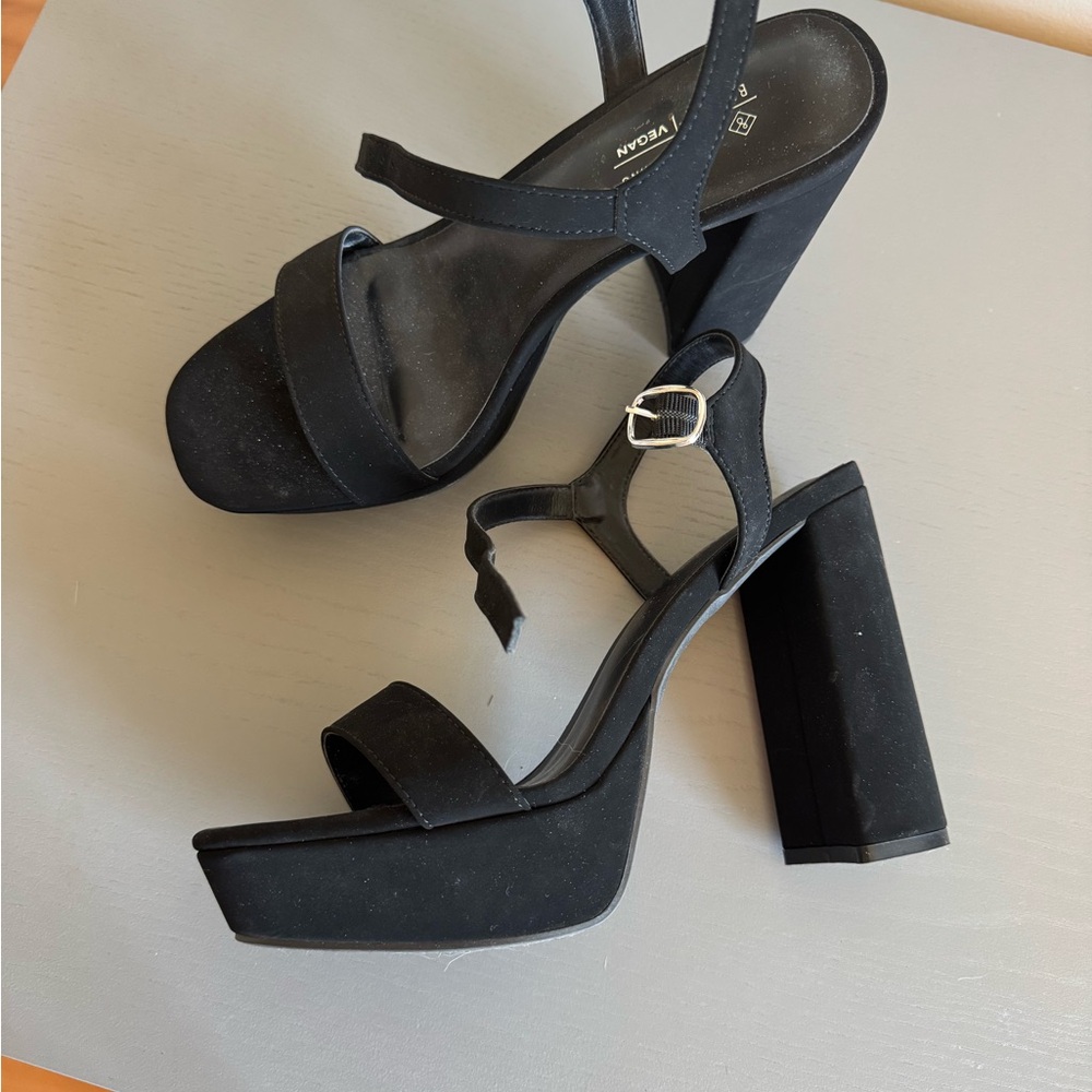 Call It Spring Black Chunky Block Heels